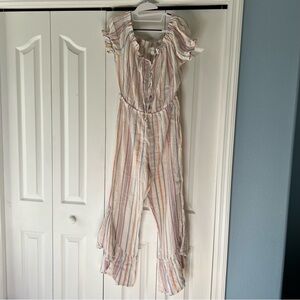 Striped Ruffle Jumpsuit